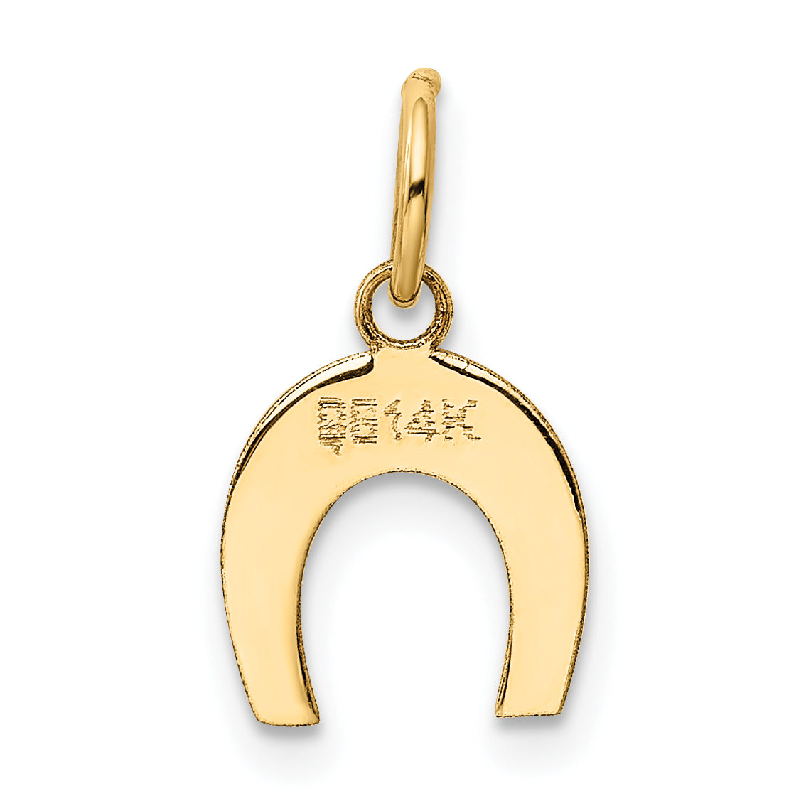 14K Gold Horseshoe Charm with Polished Finish  Elegant and Timeless