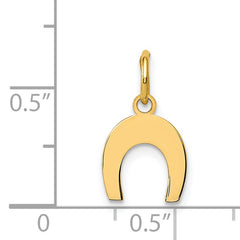 14K Gold Horseshoe Charm with Polished Finish  Elegant and Timeless