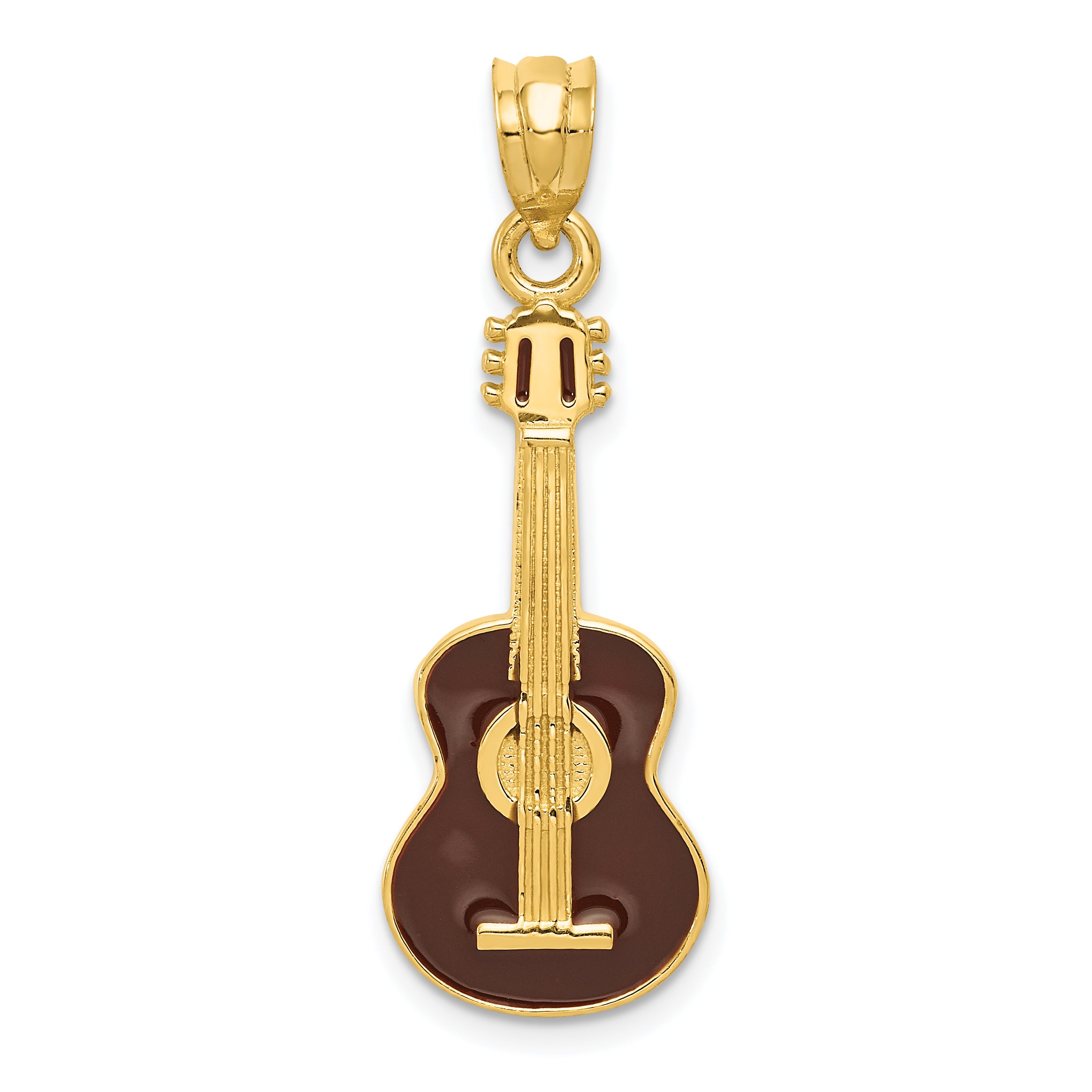 14k Enameled Guitar Pendant