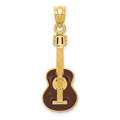 14k Enameled Guitar Pendant