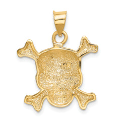 14K Gold Enameled Skull Pendant for Men  Bold and Unique Design