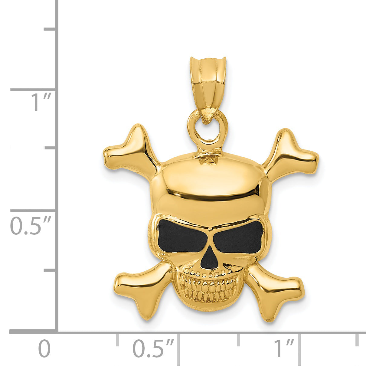 14K Gold Enameled Skull Pendant for Men  Bold and Unique Design