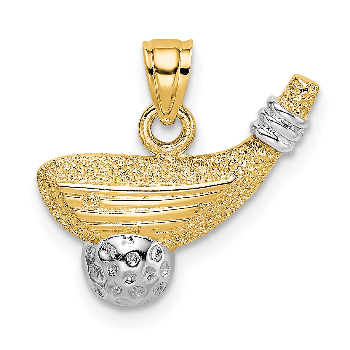 14k Rhodium Golf Club and Ball Charm