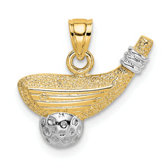 14k Rhodium Golf Club and Ball Charm