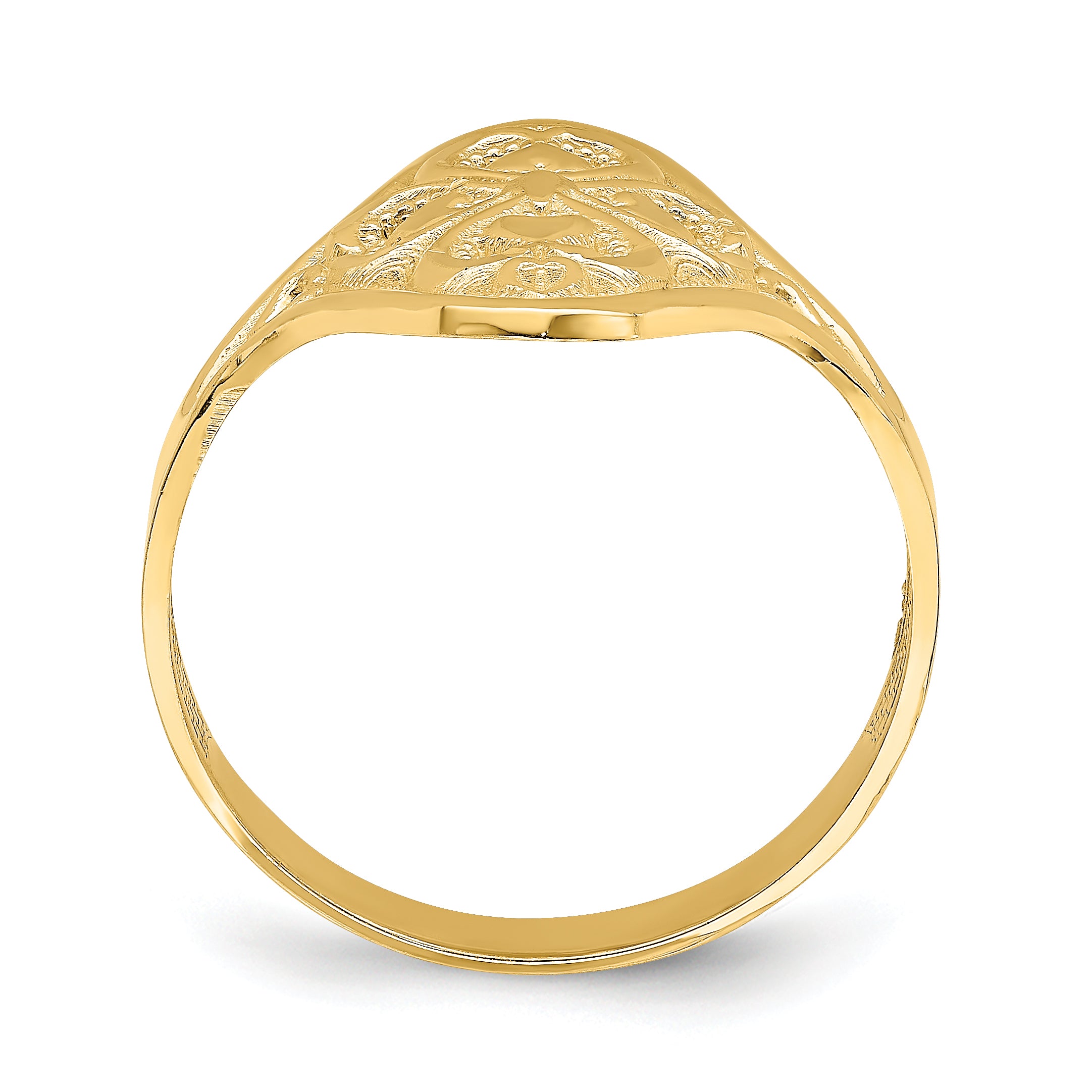 14k Diamond-cut Filigree Ring