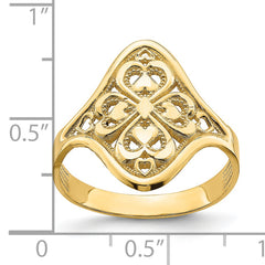 14k Diamond-cut Filigree Ring