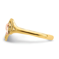 14K Yellow and Rose Gold WithRhodium Dolphin In Heart Ring