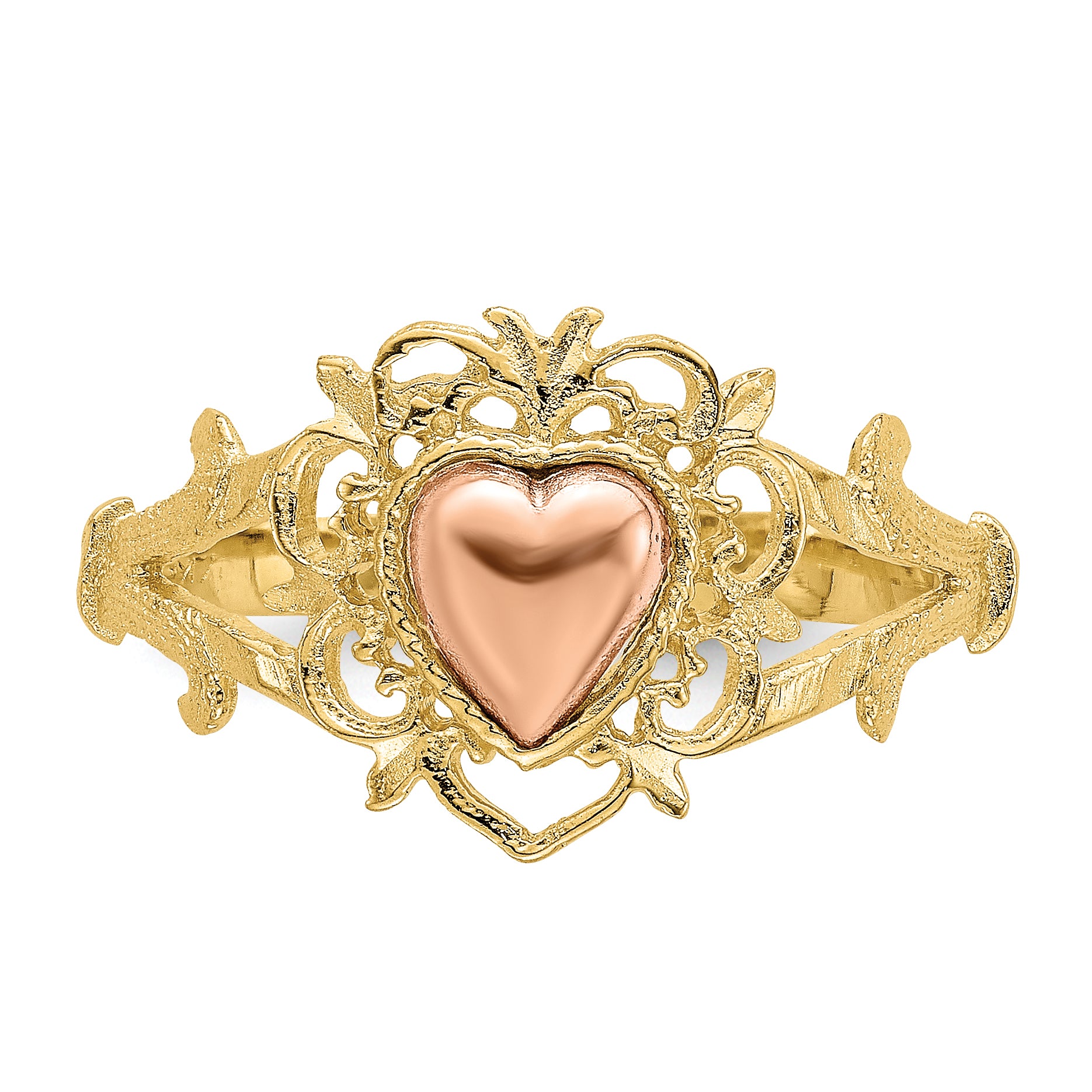 14k Two-tone Heart Ring