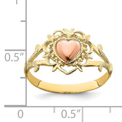 14k Two-tone Heart Ring