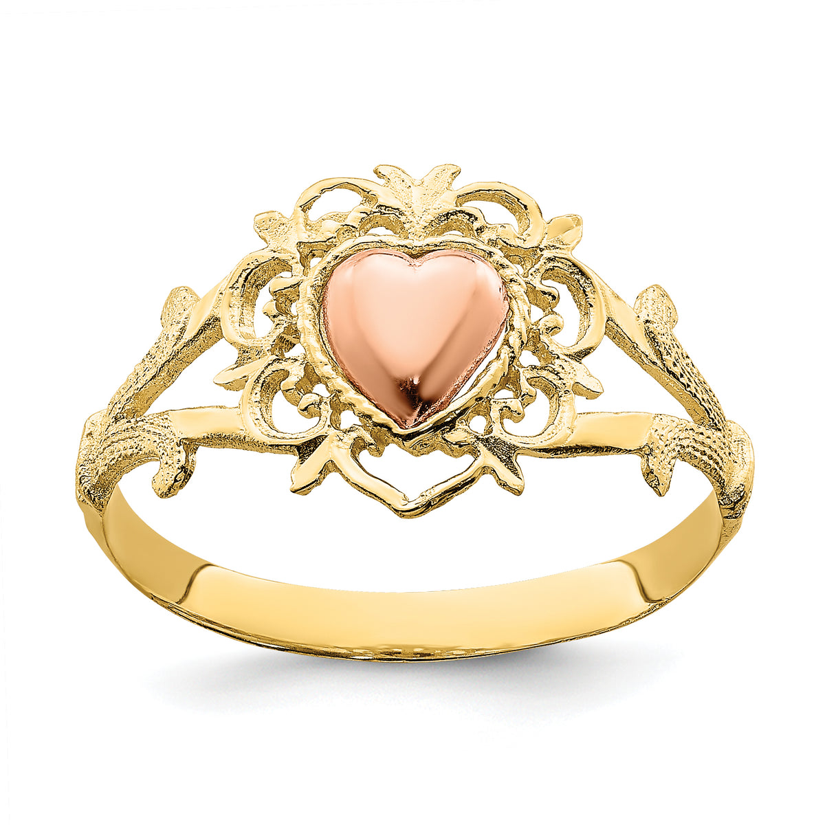 14k Two-tone Heart Ring