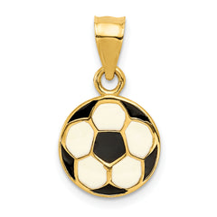 14k Enameled Soccer Ball Pendant