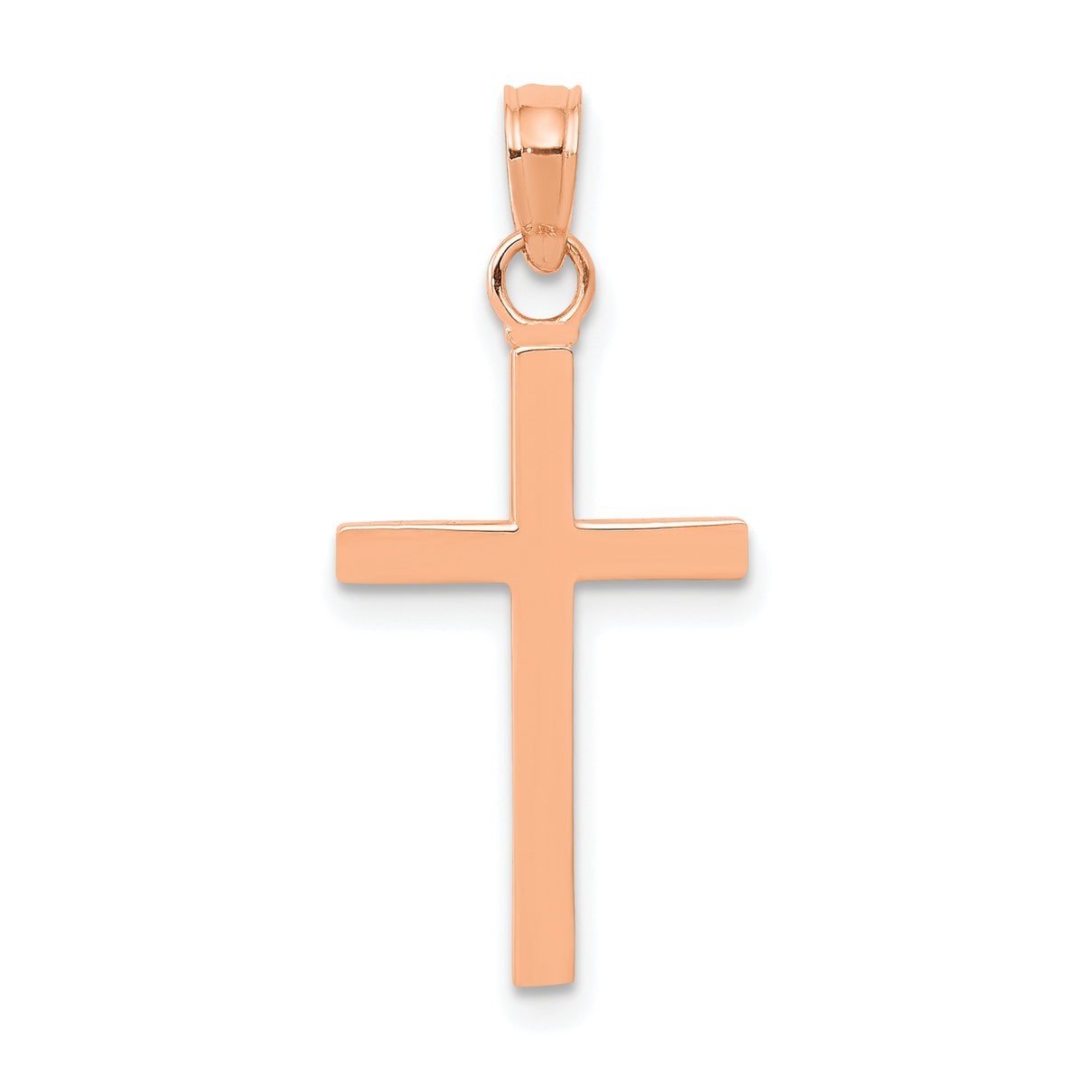 14k Rose Gold Polished Cross Pendant