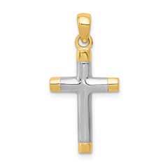 14k w/Rhodium Cross Pendant