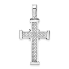 14k White Gold Latin Cross Pendant