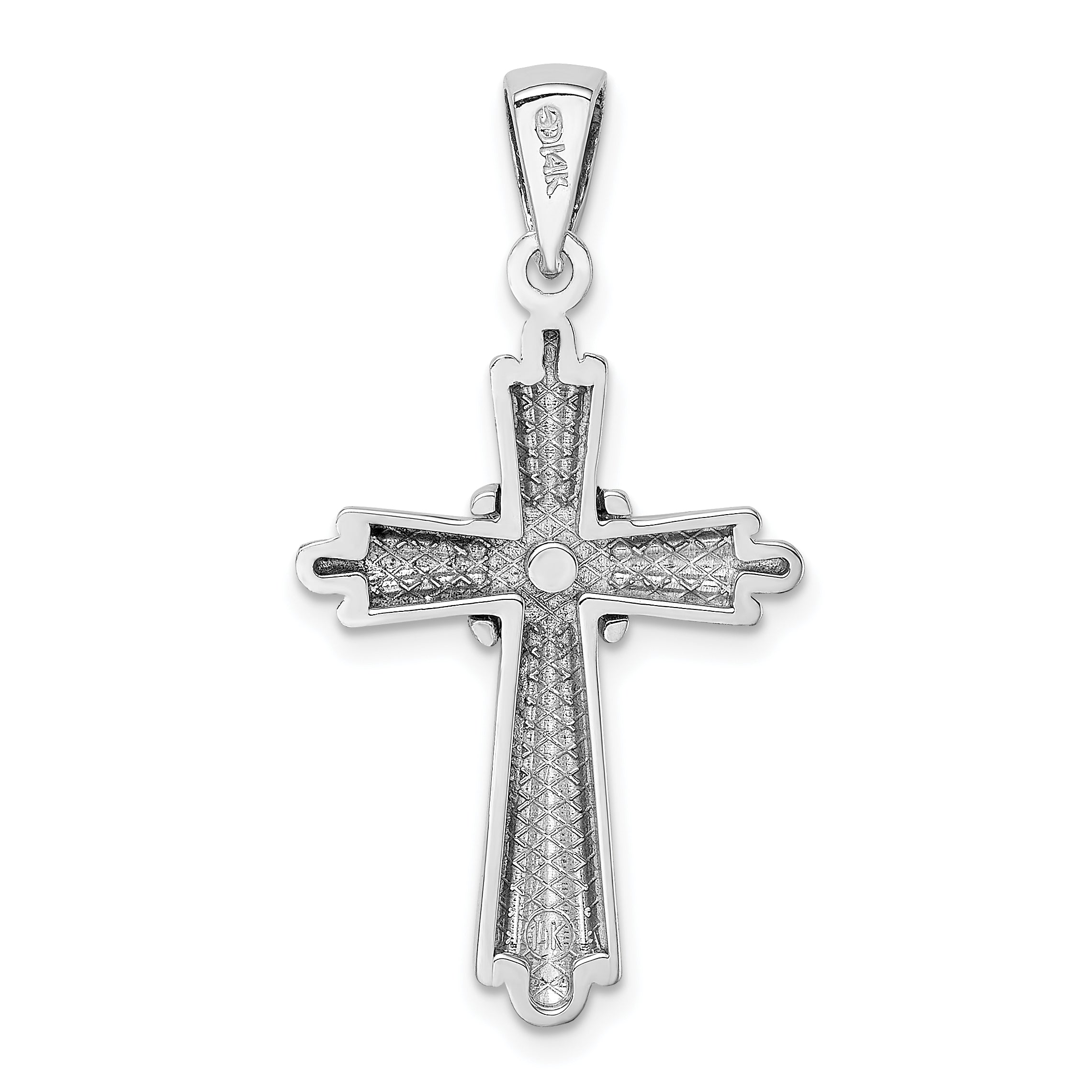 14k White Gold Polished Cross Charm