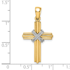 14K w/Rhodium Passion Cross Pendant