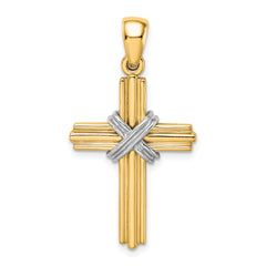 14K w/Rhodium Passion Cross Pendant