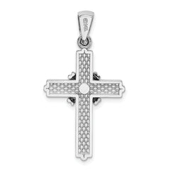 14k White Gold Passion Cross Pendant