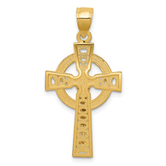 14K Two-Tone Gold Iona Crucifix Pendant with Solid Cast Design