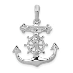 14k White Gold Mariner's Cross Pendant