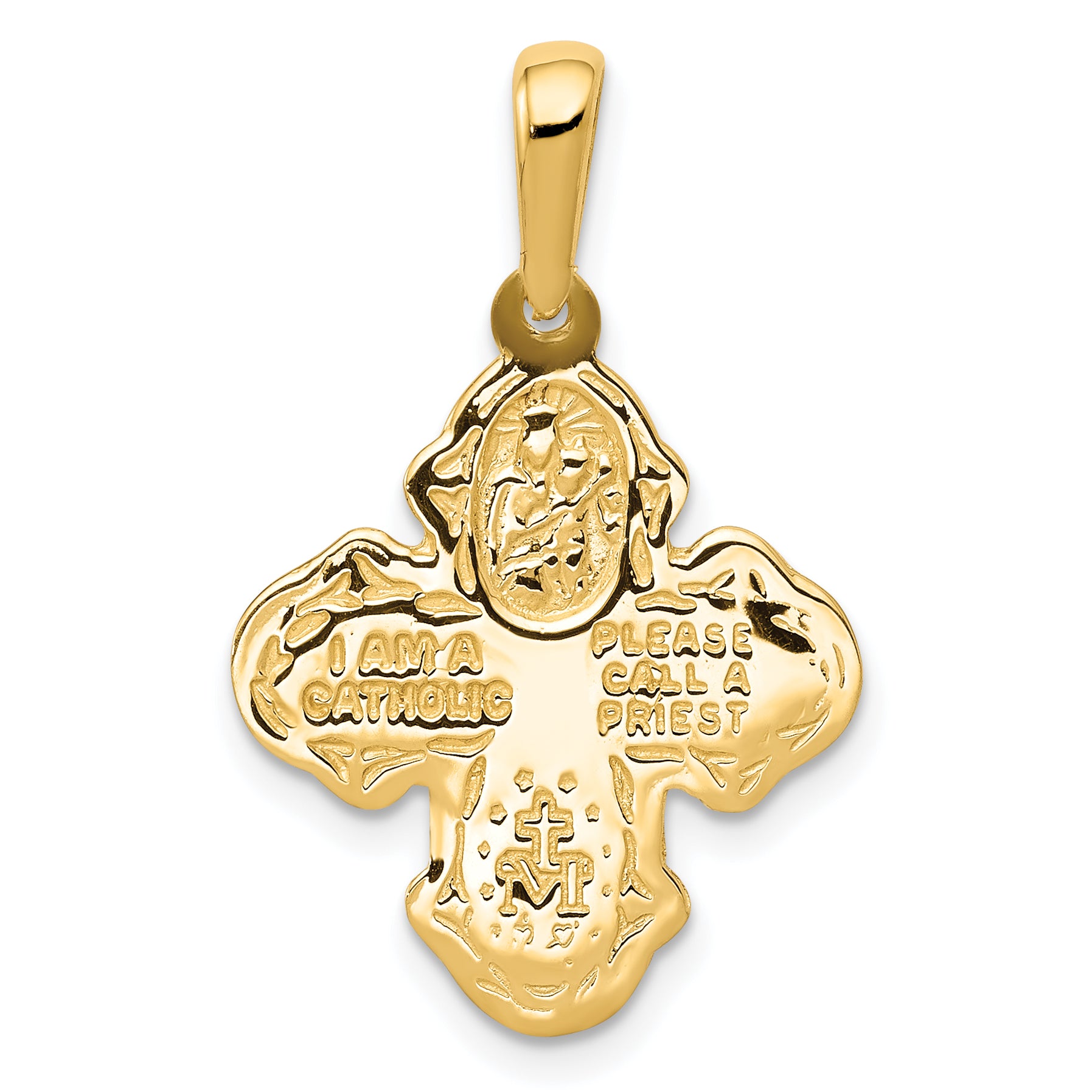 14k Four Way Medal Pendant