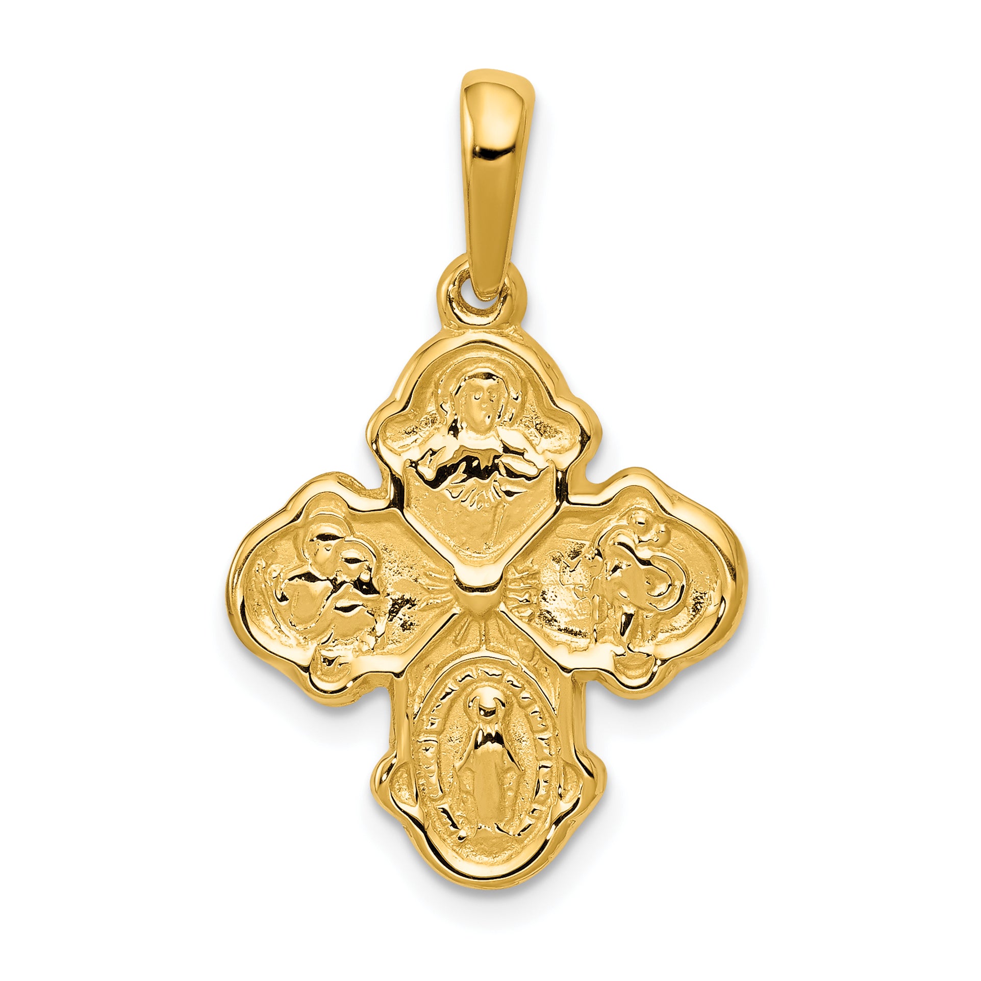 14k Four Way Medal Pendant