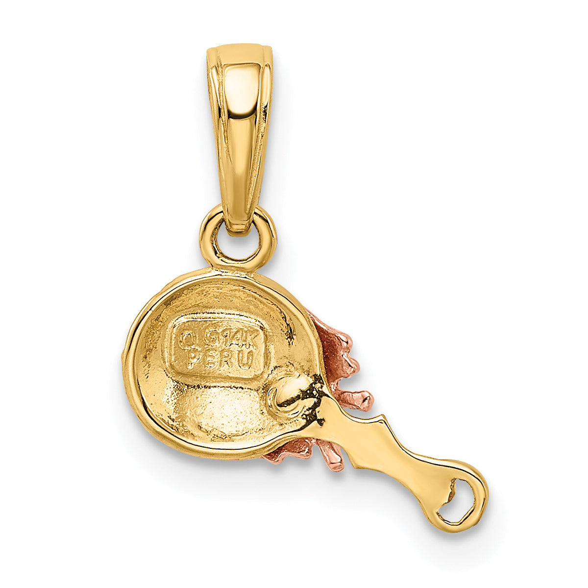 14k Two-tone Baby Rattle Pendant