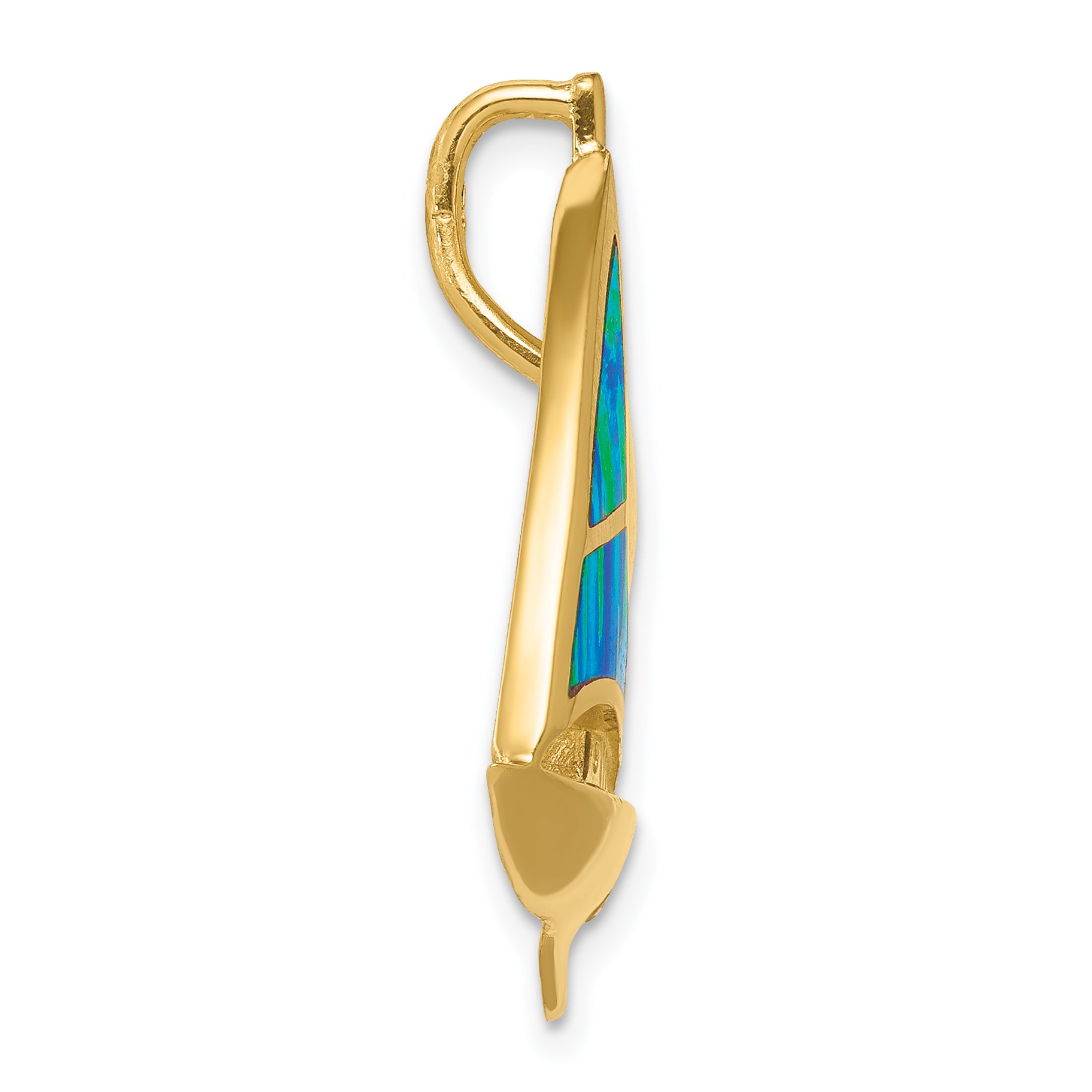 14K Imitation Opal Sailboat Slide