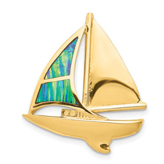 14K Imitation Opal Sailboat Slide