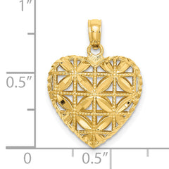 14K Polished 3-D Puffed Heart Pendant