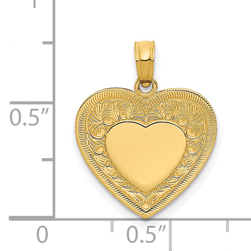 14K Polished Heart Pendant