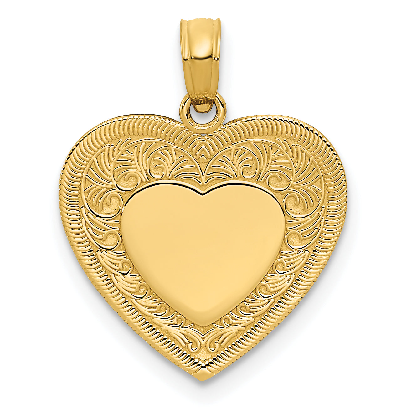 14K Polished Heart Pendant