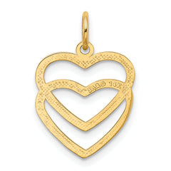 14K Polished Double Heart Pendant