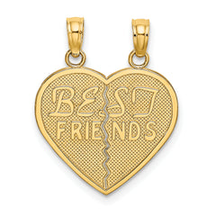 14k BEST FRIENDS Break-a-part Heart Charm