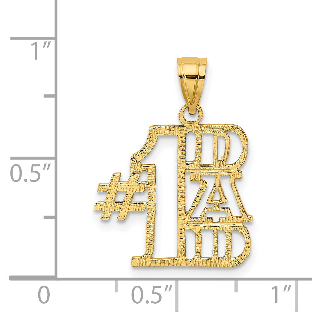 14k #1 DAD Charm