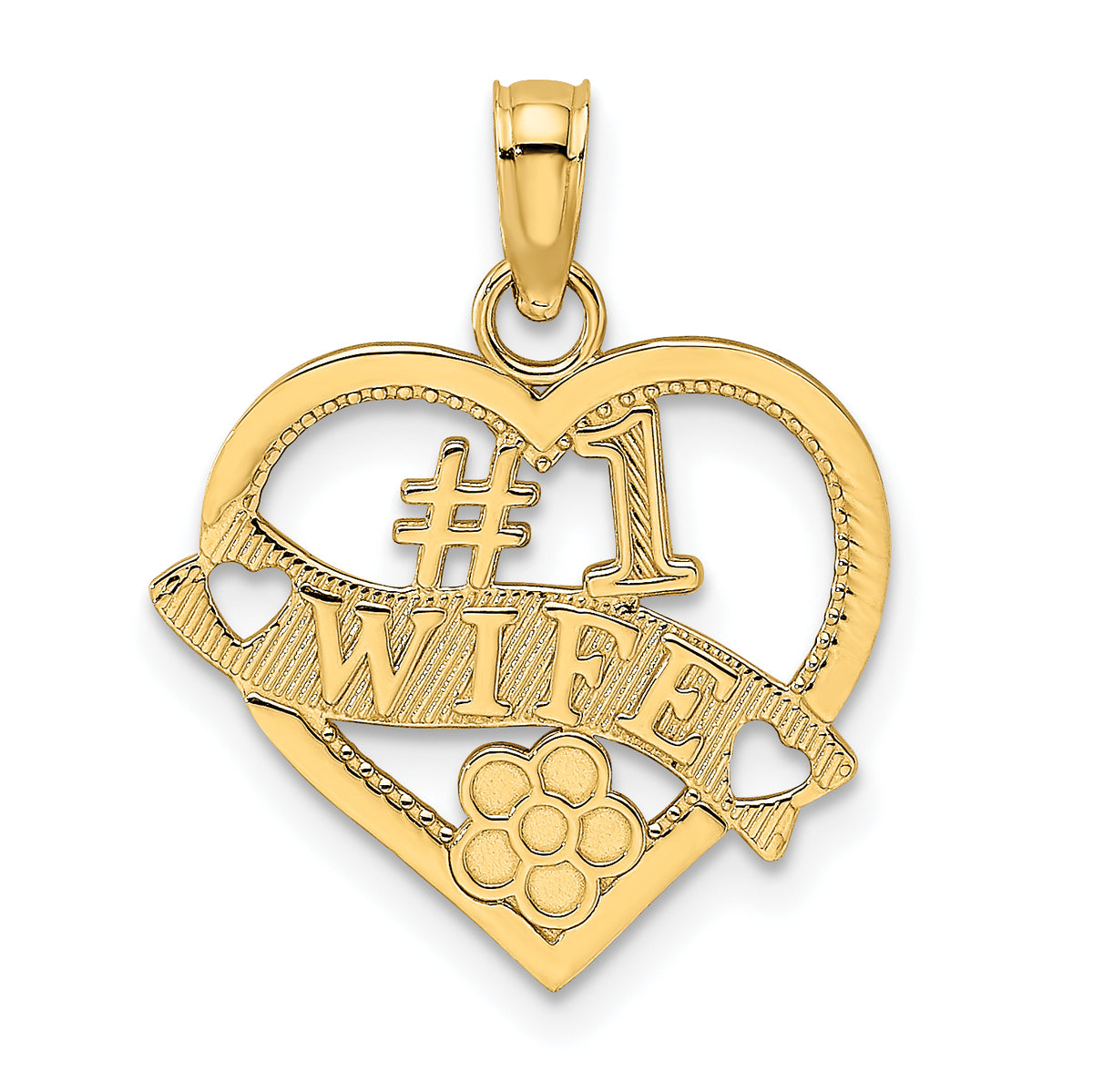 14k #1 WIFE Heart Charm