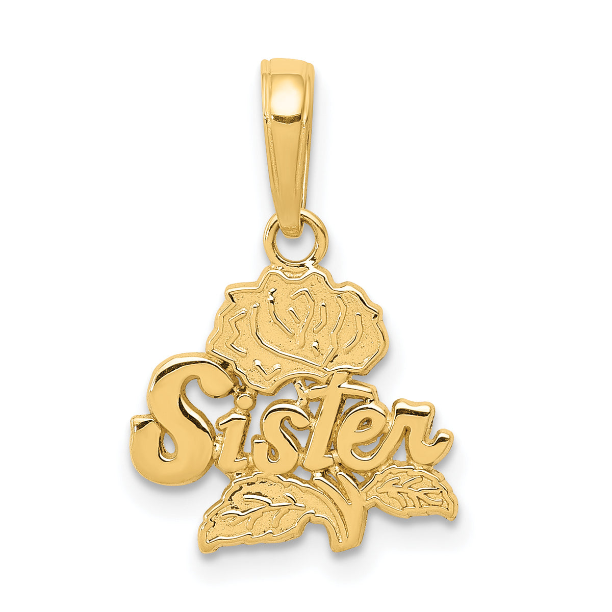 14k SISTER Rose Pendant