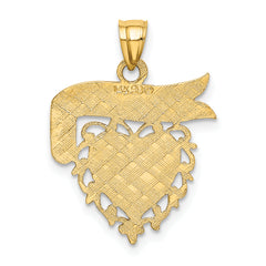 14k DADDYS GIRL Heart Pendant