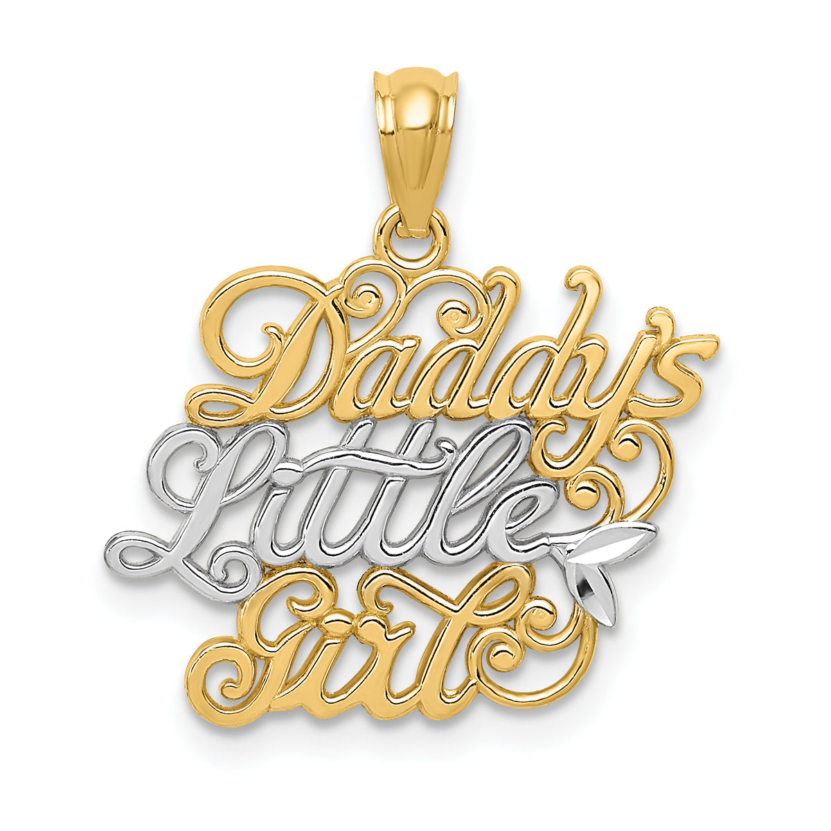 14k and Rhodium DADDYS LITTLE GIRL Pendant