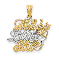 14k and Rhodium DADDYS LITTLE GIRL Pendant