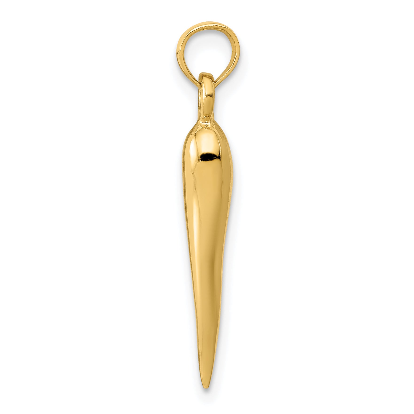 14k Medium 3D Italian Horn Pendant