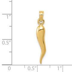 14k Medium 3D Italian Horn Pendant