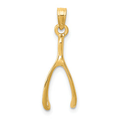 14k Wishbone Pendant