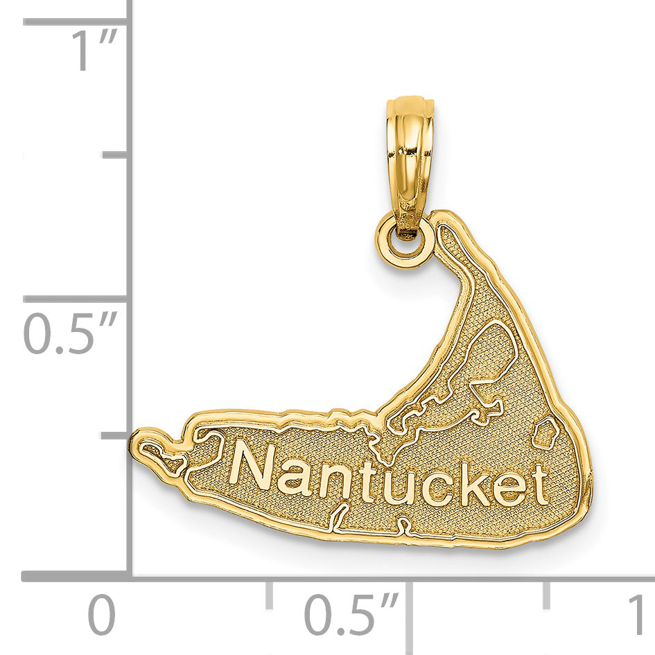 14k NANTUCKET Map Charm