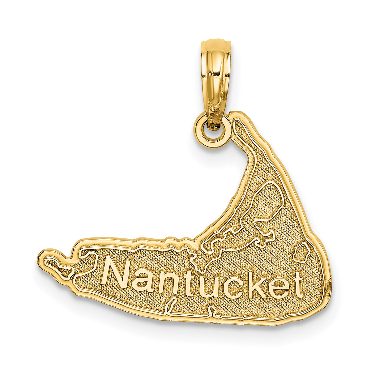 14k NANTUCKET Map Charm