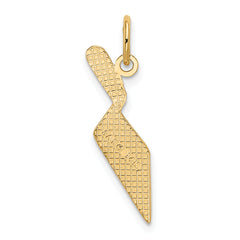 14K Gold Brick Trowel Charm with Polished Finish and Textured Detail