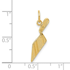 14K Gold Brick Trowel Charm with Polished Finish and Textured Detail