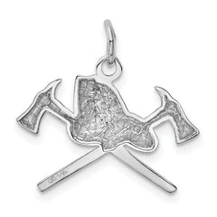 14k White Gold Fire Department Charm