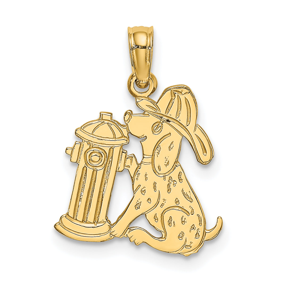 14k Fire Hydrant and Dog Charm