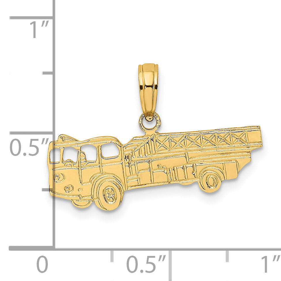 14k Fire Truck Charm